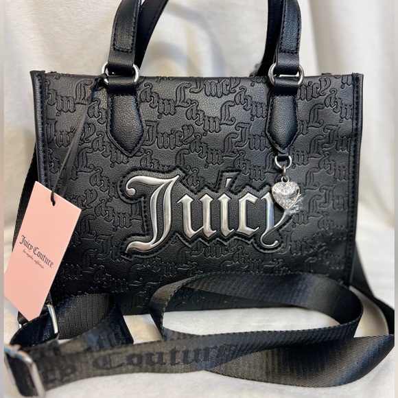 🖤Juicy Couture BLACK LIQUORICE “UPGRADE U MINI TOTE” -NWT🖤 - Picture 1 of 11